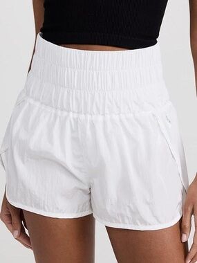Free People movement White High-Rise Ruched Athletic Shorts